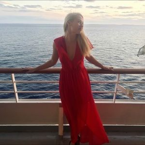 Red maxi dress